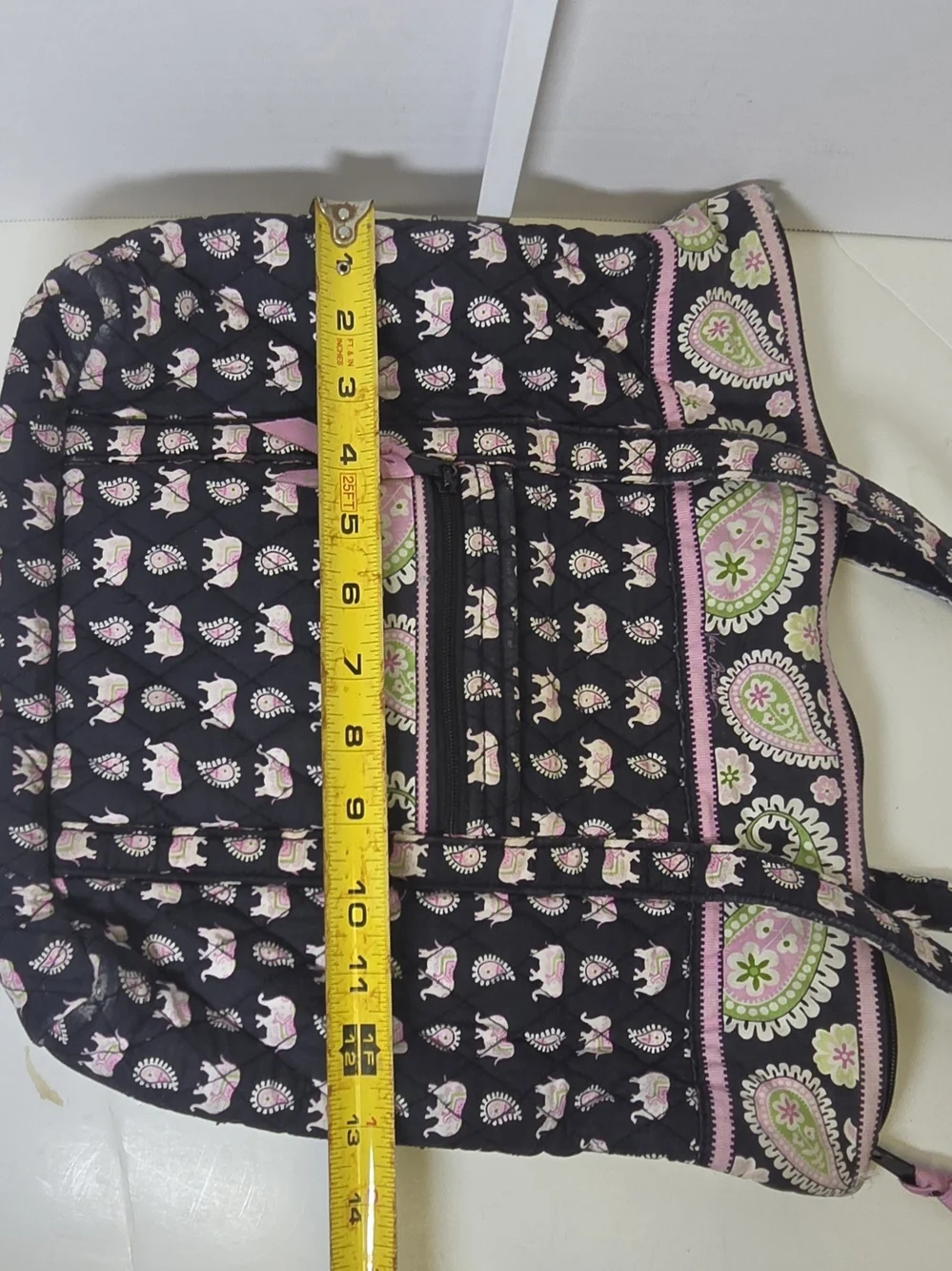 Vera Bradley Quilted Tote Bag Elephant Paisley Print